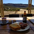 City Breakfast with a locally brewed Stout craft beer at Kromrivier