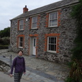 Chantel in front of Doc Martin's house in Port Isaac