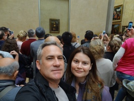 Mona Lisa behind us in the Louvre