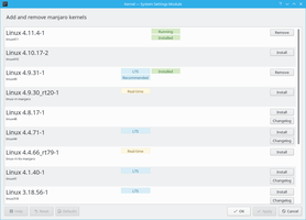 Manjaro KDE - Easy Linux kernel installing or removing