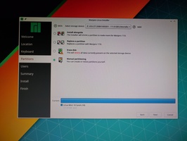 Manjaro KDE - options for hard disk partitioning