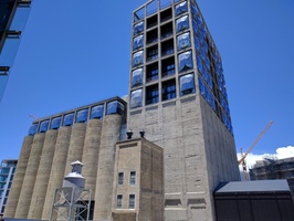 The old Waterfront Grain Silos as they appear today after being restored for modern use - you can clearly see the old appearance was faithfully kept