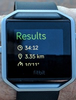 Fitbit Blaze walking results screen
