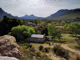 View from the koppie over the house we stayed in
