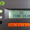 Solar charge controller showing 24.7A coming from the panels