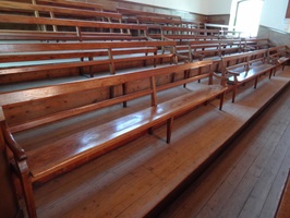 Inside the NG Church at Sutherland - Some original church benches