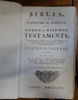 Inside the NG Church at Sutherland - Front page of big Bible