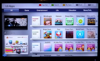 LG TV - View of the LG Apps Store