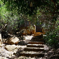 Steps leading to cave with grave