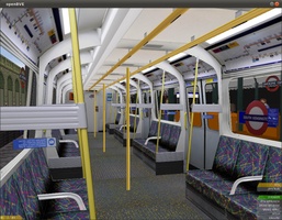 OpenBVE Train Simulator - Inside the Tube train at South Kensington Station