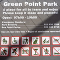 Green Point Park sign at entrance