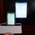 Testing Keyboard with TV Out cable with Galaxy Tab and creating an Excel Spreadsheet