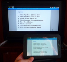 Testing TV Out cable with Galaxy Tab and a Microsoft Presentations