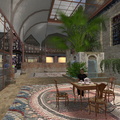 Old York in Second Life - Having tea in an old Victorian Greenhouse