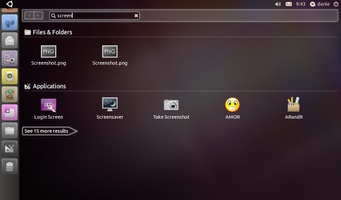 Ubuntu 10.10 Netbook Edition - Search Screen