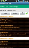 London Tube Live showing platform message boards on Android phone