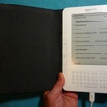 Amazon Kindle - Black Leather Cover and Book Titles