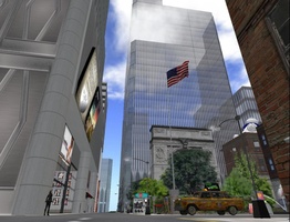 New York on Second Life - Me gazing up at Skyscrapers