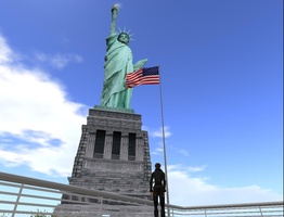 New York on Second Life - Me gazing at the Statue of Liberty