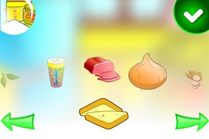 Little Cook on iPhone - Making a sandwich and choosing ingredients