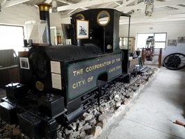 Old small 0-4-0T industrial steam locomotive circa 1898 in the Water Works Museum on Table Mountain