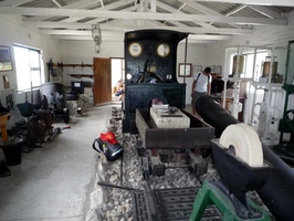 Rear view of old steam locomotive - Inside Water Works Museum on Table Mountain