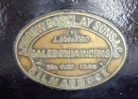Plate on old locomotive at Water Works Museum