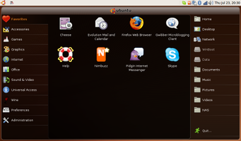 Ubuntu Netbook Remix desktop screen