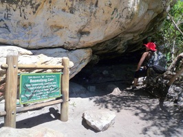 Chantel peering into Boomslang Cave