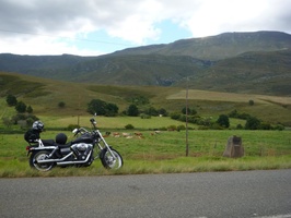 My bike next to the road to Barrydale