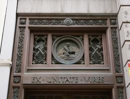 Detail above door to old United Building Society Building