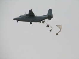 Supplies being dropped into battle zone