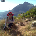 Chantel with Table Mountain Cable Car passing (Video)
