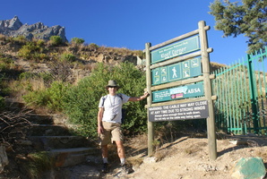 Danie at start of path up to Contour Path on Table Mountain Road