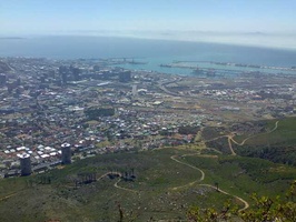 View of Cape Town from contour path on Table Mountain