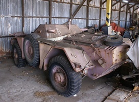 Old rusty Ferret Mk 1 armoured car at Ysterplaat