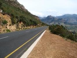 View down Franschhoek Pass Road
