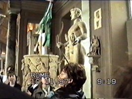 Statues inside outer buildings of Sistine Chapel