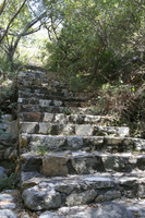 Stone stairs leading to historic bridge, Franschhoek Pass