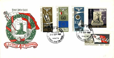 First Day Cover - Malta 5th Year Independence