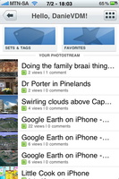 Flickr on the iPhone - list of my recent uploads