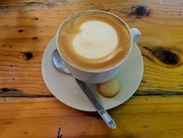 Cappuccino coffee at the tea rooms at Green Point Park