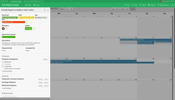 Wekan - Calendar View with quick edit that opens if you click on a task