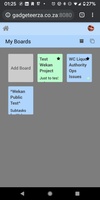 Wekan Mobile Web - My Boards View