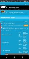 Kanboard Mobile Web - Activity Stream showing your Projects and open Tasks with Subtasks