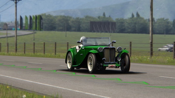 MG TC in Assetto Corsa on longer Highlands track
