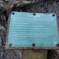 Warning signs before the ladders section of Skeleton Gorge hiking trail