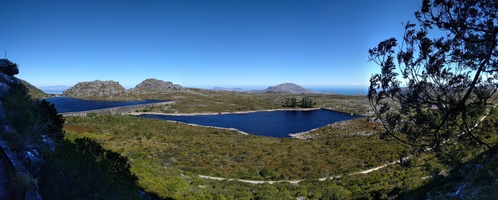 View of two dams on top of Table Mountain
