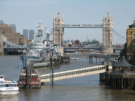 HMS Belfast in front of Tower Bridge