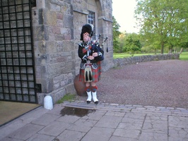 Piper welcoming us to Scottish Dinner